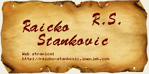 Raičko Stanković vizit kartica